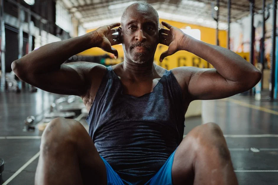 A man performing a core and back strength workout