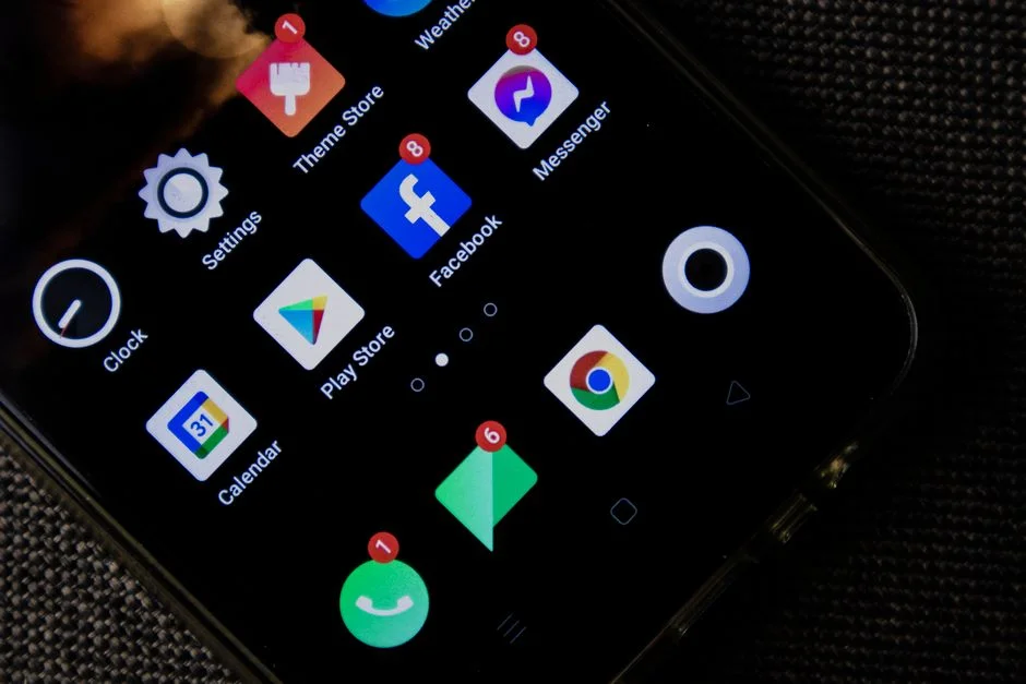 A close-up of a smartphone screen with notifications