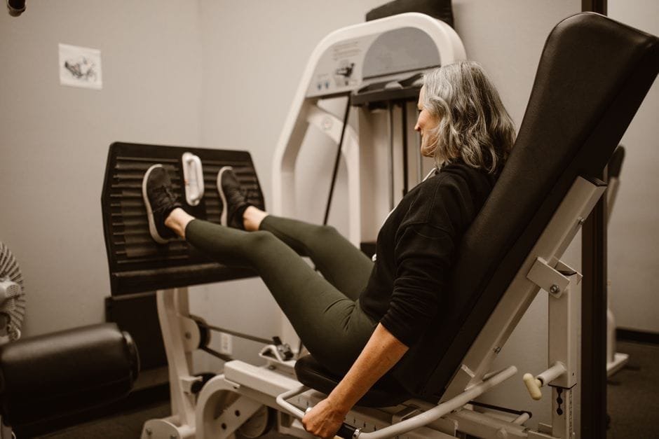 senior woman strength exercise